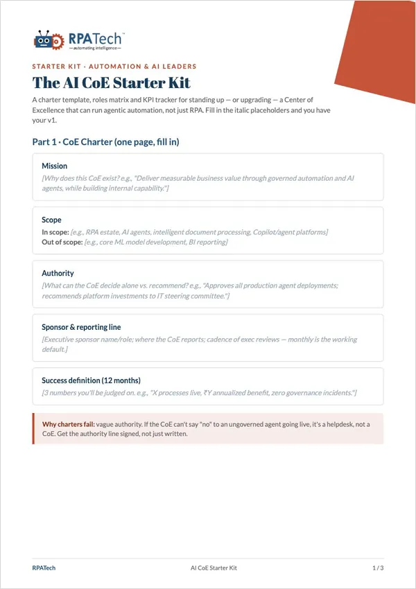 The AI CoE Starter Kit — PDF cover