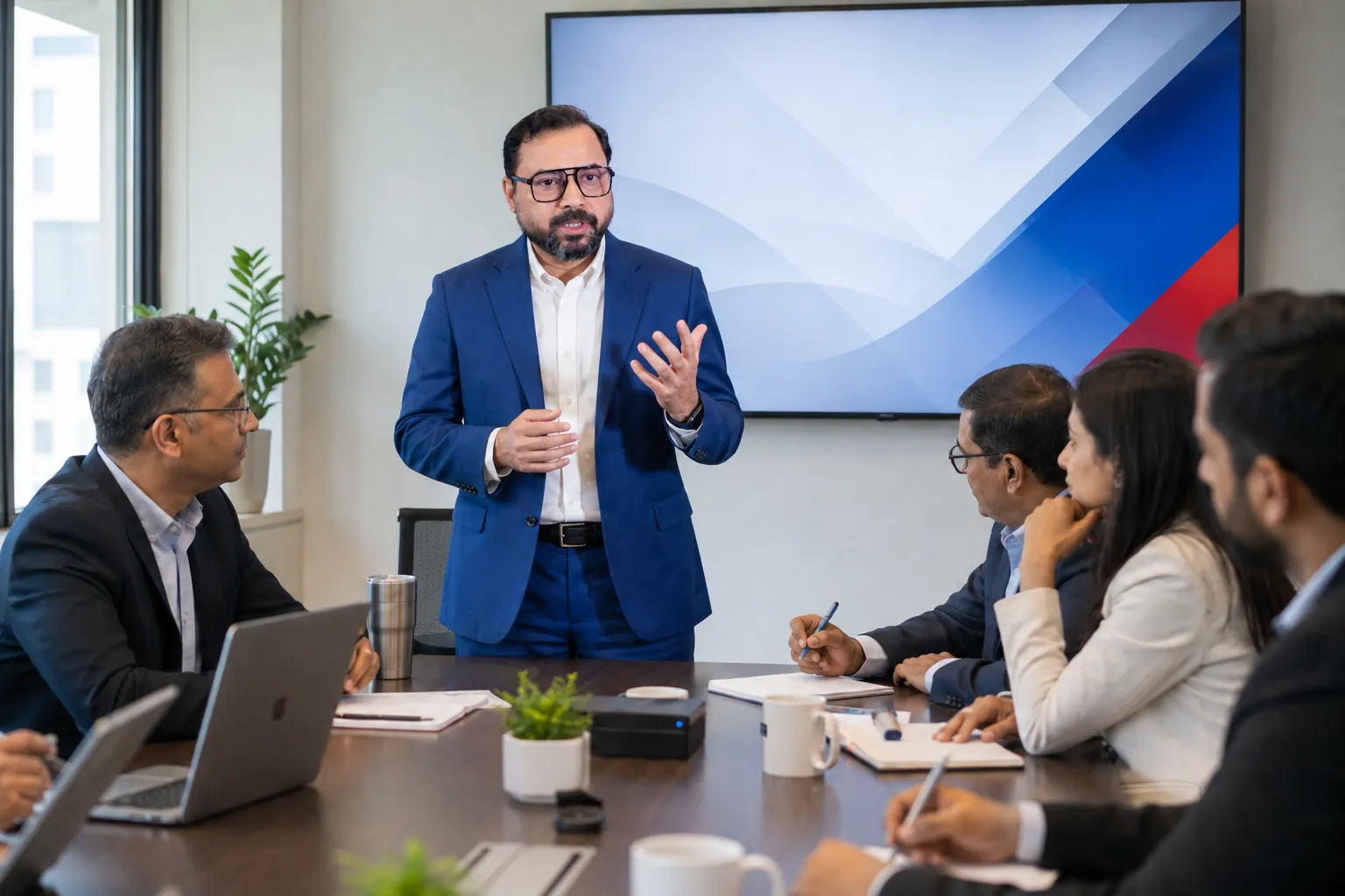 Executive team in an agentic AI leadership workshop